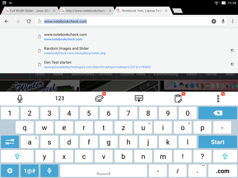 Keyboard landscape mode