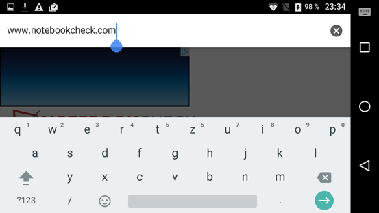 Keyboard landscape mode