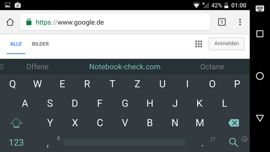 Keyboard landscape mode