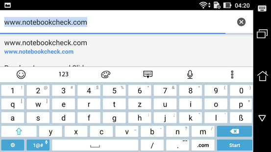 Keyboard landscape mode