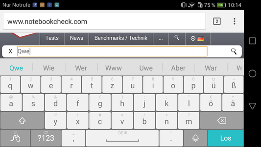 Keyboard landscape mode