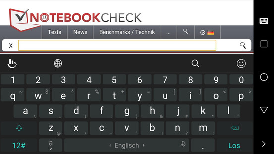 Keyboard landscape mode