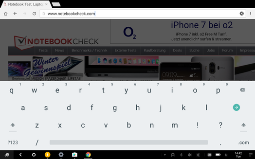 onscreen keyboard, landscape mode