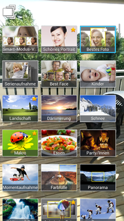 All 25 picture modes in the camera menu.