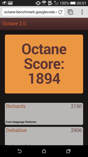 The browser performance is good as well (for example, Google Octane 2.0).