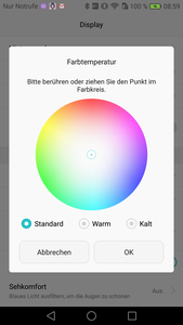 Color temperature settings