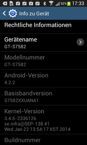 Samsung's phone is powered by Android 4.2.2.