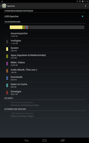 Straight out of the factory or after a reset, 11.3 GB of storage space remains available to the user.