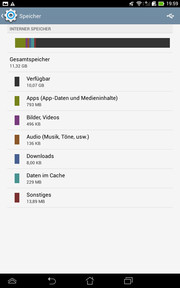 Generous: More than 11 GB of free storage space are available to the user.