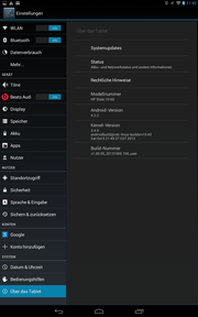 Android 4.2.2 runs on the HP Slate HD.