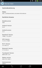 Android version 4.2.2 runs on the Asus Fonepad ME372CG.