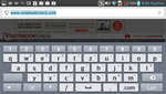 The virtual keyboard in landscape mode.