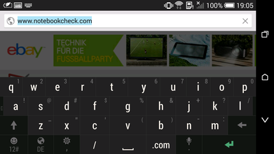 The virtual keyboard in landscape...