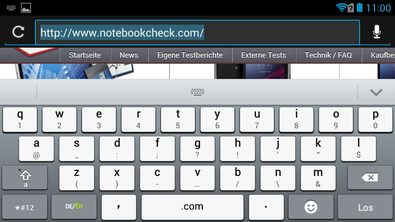 Keyboard in landscape mode