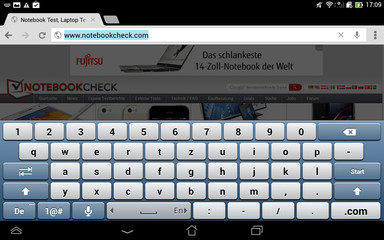 Keyboard in landscape format