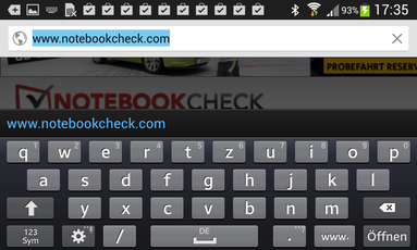 Keyboard in landscape mode