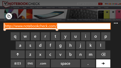 Keyboard in landscape mode