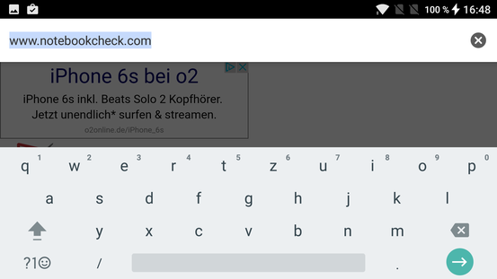 Keyboard landscape mode