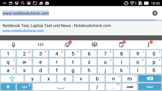 Keyboard landscape mode