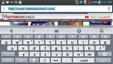 Keyboard landscape mode