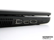 The notebook's got lots of ports: eSATA, HDMI, ExpressCard34.