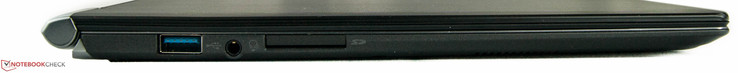Left side: USB 3.0, audio combo, SD-card reader