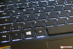 The keyboard of the Travelmate features a backlight