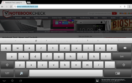 Keyboard in landscape format