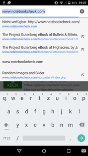 Onscreen keyboard (portrait mode)