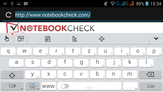 Keyboard: landscape mode
