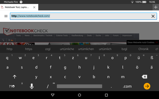 Keyboard landscape mode