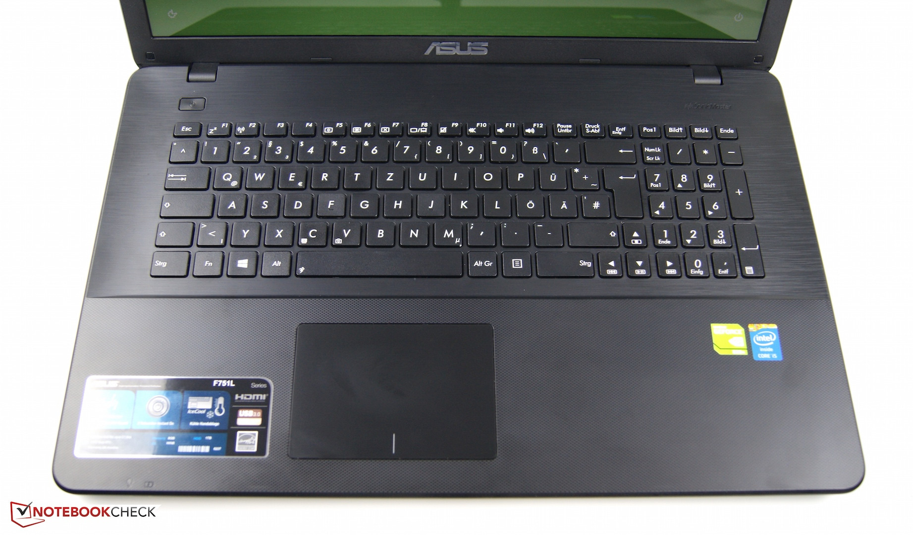 The input devices of Asus' laptop. 