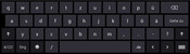 Keyboard in landscape format.