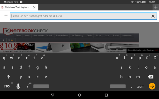 Divided keyboard landscape mode