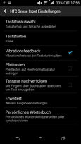 The HTC Sense settings