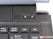 The business laptop has two hot keys.