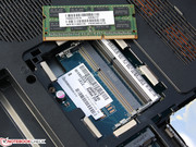 The RAM is in the bay in form of a 4 GB module.