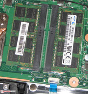 There are two RAM slots.