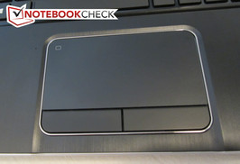 The touchpad can be switched on and off with a small button in the top left corner.