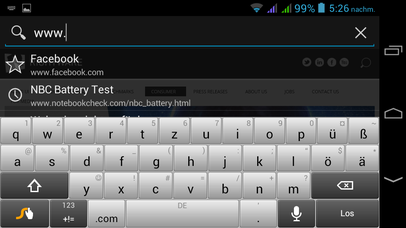 Horizontal Android keyboard