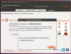 Ubuntu One sync service backing up files