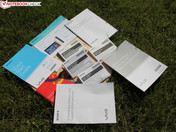 Paper. So much paper. Quick start guides, Windows 8 guides, device guides, warranty guides, 3G guides...