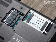 The RAM and hard drive can be accessed via hatches on the base plate.