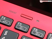 The Assist button starts Vaio Care, next to it is the ambient light sensor.