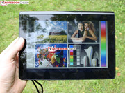 Due to its high brightness, content can be read adequately outdoors.