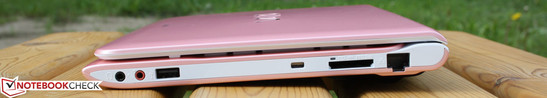 Right side: audio, USB 2.0, Kensington, SD-Card Slot, Ethernet
