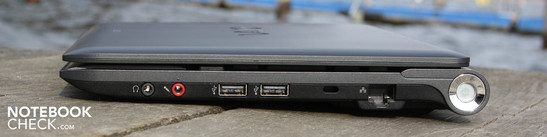 Right: Audio, 2 x USB 2.0, Kensington, Ethernet