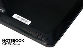 Two speakers are located on the flipside