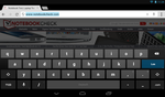 The virtual keyboard of HP's Slate 7 in landscape mode