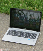 The Vivobook outdoors.